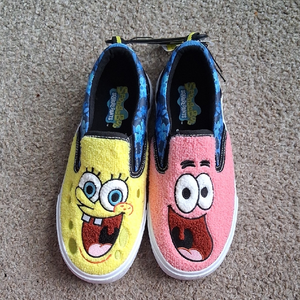 SpongeBob SquarePants Yellow and Pink Kids  Boys Sneakers Size 3